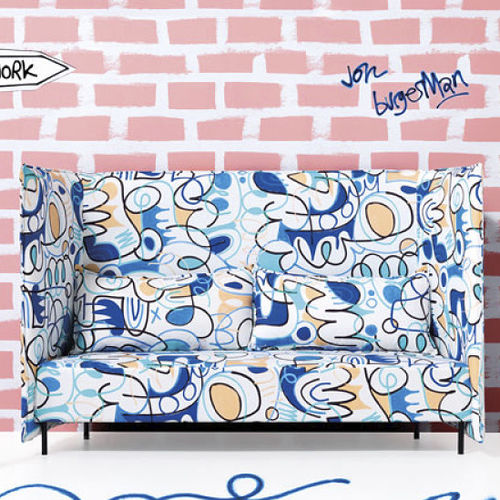 Tissu d'ameublement - WOBBLEPOTAMUS - Kirkby Design - pour rideaux / à motif / en coton