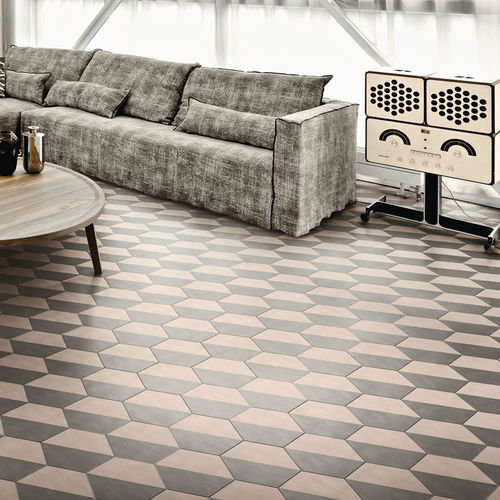 Carrelage en ciment - HALF POWDER - BISAZZA BAGNO - en grains de marbre / de salon / mural