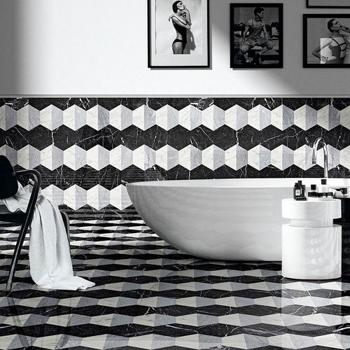 Carrelage en marbre - DOMIZIANA - BISAZZA BAGNO - poli / 3D / finition pierre