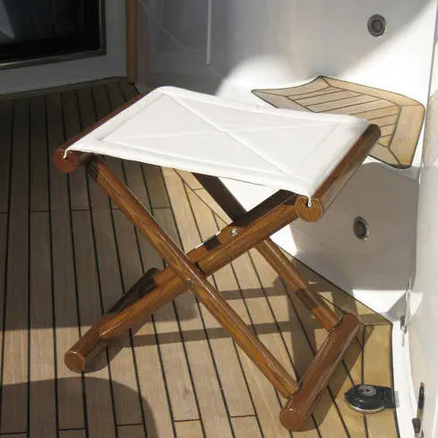 Tabouret pour bateau - ROUND | 1002DST.E - Valdenassi - contemporain / en coton / avec piètement en frêne