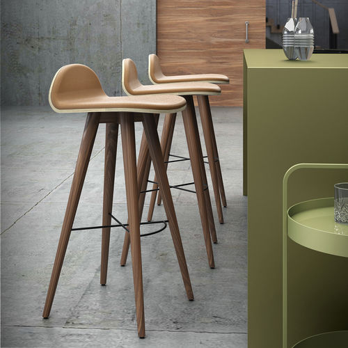 Tabouret de bar contemporain - SEED High - AROUNDtheTREE Design - en cuir / en tissu / en liège