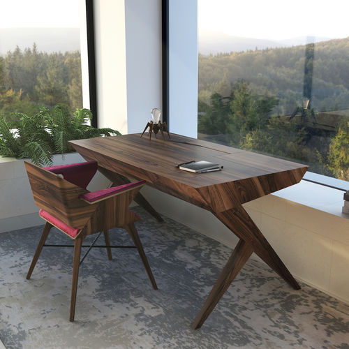 Meuble secrétaire contemporain - LOCUST  - AROUNDtheTREE Design - en bois massif / en sucupira / 4 tiroirs