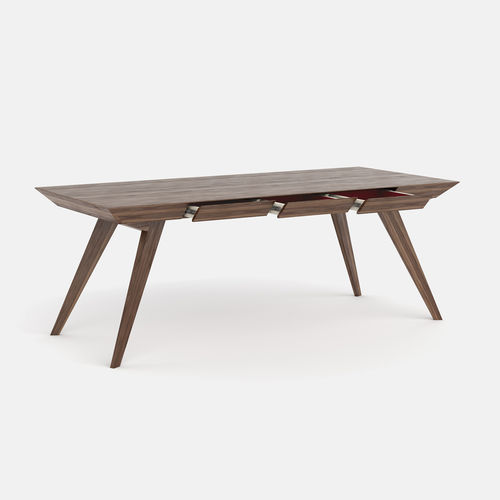 Table à manger contemporaine - ROLY-POLY DRW - AROUNDtheTREE Design - en frêne / en noyer américain / avec piètement en bois massif