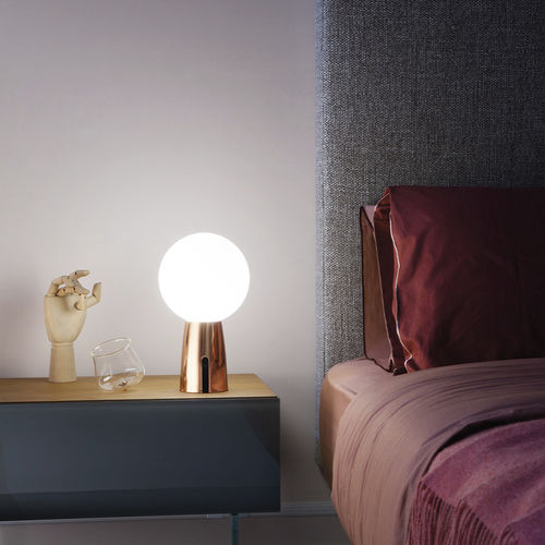 Lampe de table - OLIMPIA - Zafferano Srl - nomade / en aluminium / en verre sablé