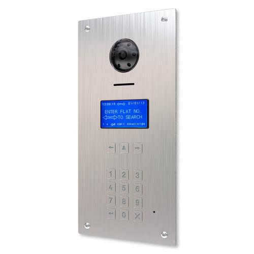 Visiophone en acier inoxydable brossé - 4212RV/F - Videx Electronics S.p.A. - encastrable / d'intérieur / avec caméra