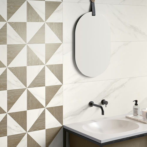 Carrelage en céramique émaillée - CALACATTA BIANCO - revigres - poli / mat / brillant