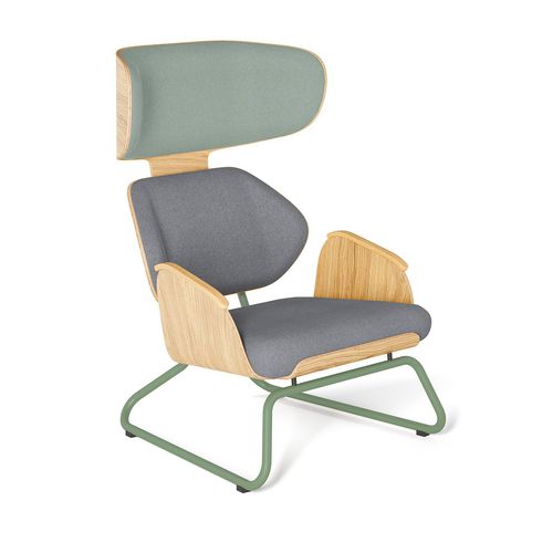 Fauteuil contemporain - PANKA - Tabanda - en tissu / en chêne / en contreplaqué