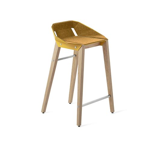 Chaise de bar contemporaine - DIAGO  - Tabanda - d'intérieur / en feutre / avec piètement en chêne