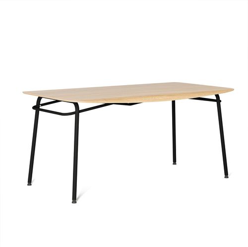 Table à manger contemporaine - TROJ - Tabanda - en chêne / en contreplaqué / avec piètement en acier