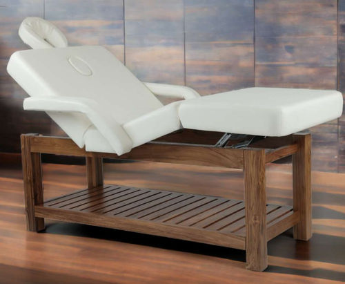 Table de massage électrique - FLEXY 1 - STAR WELLNESS - en bois / avec rangement / à hauteur réglable