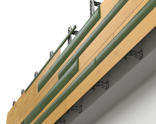 Système de façade WPC - KORPUS - megawood by NOVO-TECH - résistant au feu / résistant aux intempéries / recyclable