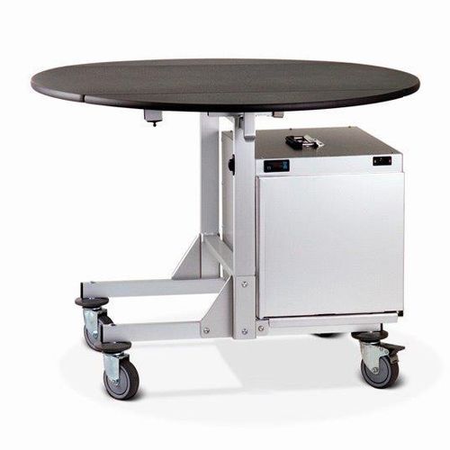 Table contemporaine - ROOM SERVICE - Mercura Industries - en acier inoxydable / avec piètement en métal / ronde