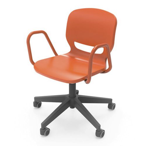 Chaise contemporaine - ERGOS SHELL SPIN - Nautilus SA - d'intérieur / en plastique / avec piètement en métal