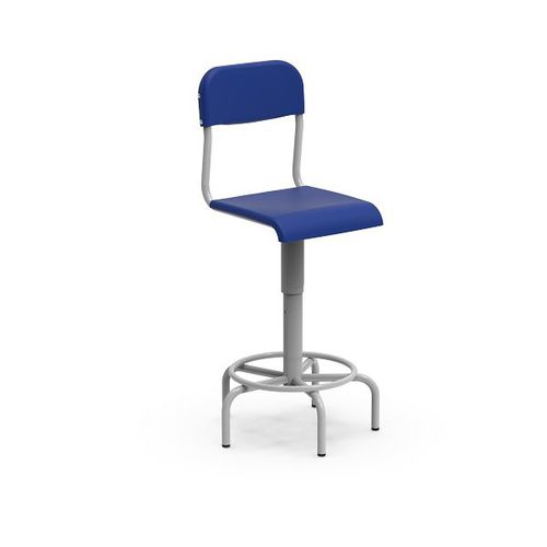 Tabouret contemporain - MAIS - Nautilus SA - en plastique / avec piètement en métal / piètement central