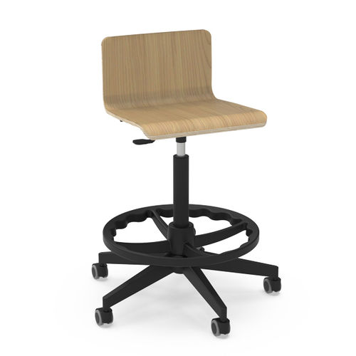 Tabouret de travail contemporain - SBSPIN - Nautilus SA - en hêtre / en contreplaqué / en polyuréthane