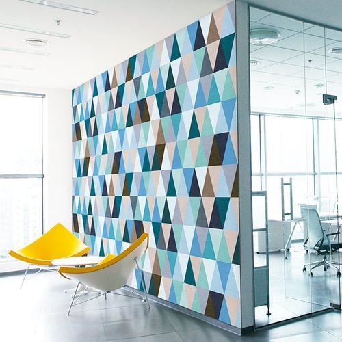 Panneau décoratif mural - GEOMETRIC : M16026.00 ACQUA TRIANGLES - Vicaima - pour cloison / préfabriqué / hydrofuge
