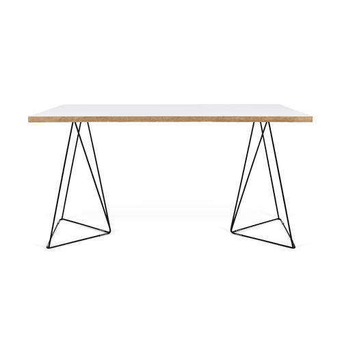Bureau contemporain - FLOW - TEMAHOME - en chêne / en placage de bois / en bois laqué