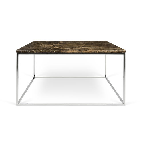 Table basse contemporaine - GLEAM 75 - TEMAHOME - en acier chromé / en marbre / carrée