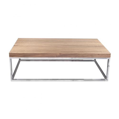 Table basse contemporaine - PRAIRIE 120 - TEMAHOME - en bois / en métal chromé / en marbre