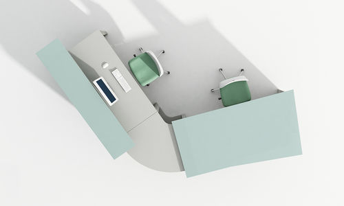 Banque d'accueil modulable - NOVA - Iduna S.A. - d'angle / en bois