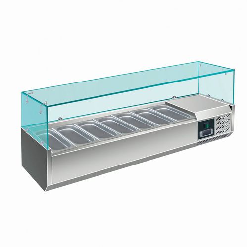 Vitrine réfrigérée comptoir - EVRX 1600/33 - SARO - en inox / sans porte / 7 étagères