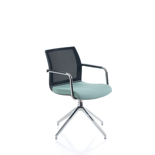 Chaise visiteur contemporaine - KARMA  - KASTEL srl - d'intérieur / en tissu / en aluminium poli