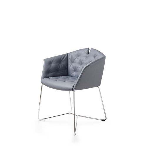 Fauteuil visiteur contemporain - KUAD PLUS - KASTEL srl - en simili cuir / en cuir / en tissu
