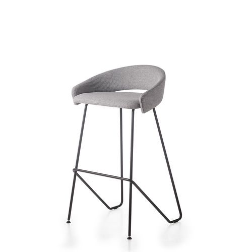 Tabouret de bar contemporain - KIMMI - KASTEL srl - en cuir / en simili cuir / avec piètement en métal