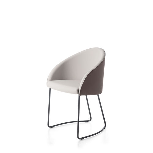 Chaise visiteur contemporaine - KAMEO - KASTEL srl - d'intérieur / en cuir / avec piètement en acier chromé