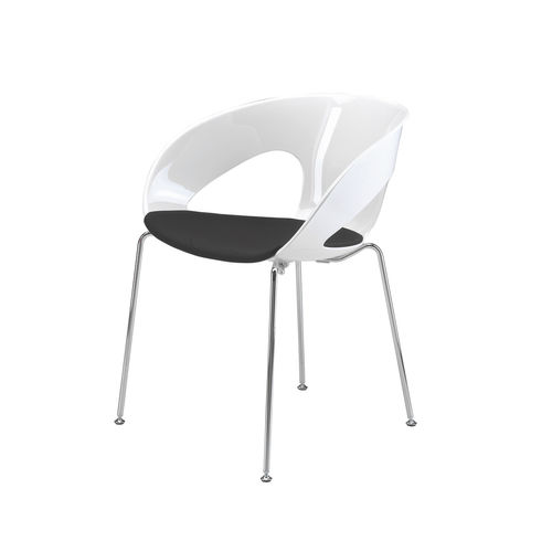Chaise visiteur contemporaine - KRIZIA - KASTEL srl - d'intérieur / en polycarbonate / tapissée