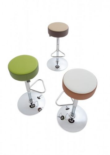 Tabouret de bar contemporain - KAT - KASTEL srl - tapissé / à hauteur réglable