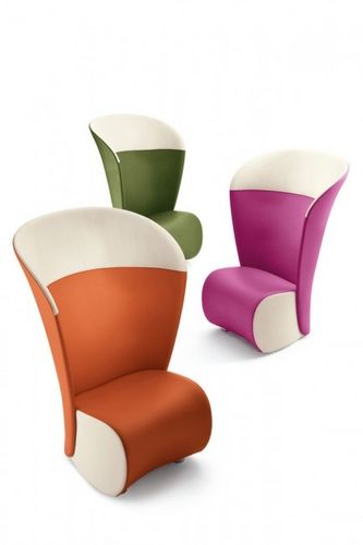 Fauteuil visiteur contemporain - KOCCOLA PLUS/TOP - KASTEL srl - en textile / avec dossier haut / à dossier haut