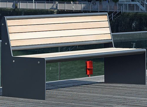Banc public contemporain - TALUS - Gem. Westeifel Werke GmbH - en bois de feuillus / en acier galvanisé / en acier à revêtement par poudre