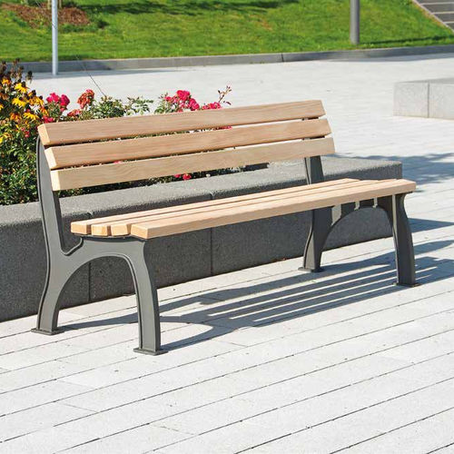 Banc public classique - Bitburg - Gem. Westeifel Werke GmbH - en fonte / en bois de feuillus / avec dossier