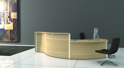 Banque d'accueil en arc de cercle - RECEPTION - NEWFORM Ufficio - modulable / en bois