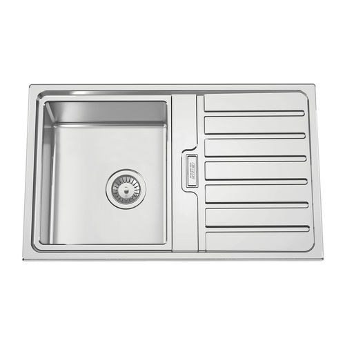 Évier 1 bac - FUSION 80 - RODI HOME – kitchen sinks and accessories - avec égouttoir / en acier inoxydable poli / encastrable