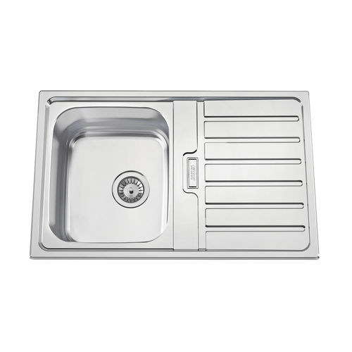 Évier 1 bac - URBAN 80 - RODI HOME – kitchen sinks and accessories - avec égouttoir / en acier inoxydable poli / encastrable