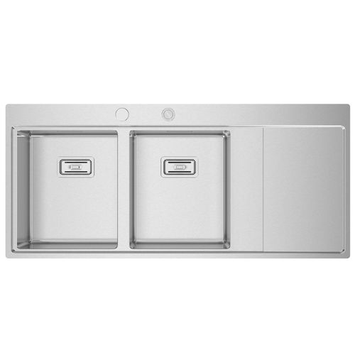 Évier 2 bacs - XERON 116 - RODI HOME – kitchen sinks and accessories - avec égouttoir / en inox brossé / encastrable
