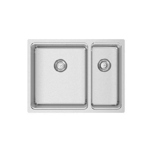 Évier 2 bacs - UNA 55 - RODI HOME – kitchen sinks and accessories - avec égouttoir / en acier inoxydable poli / encastrable