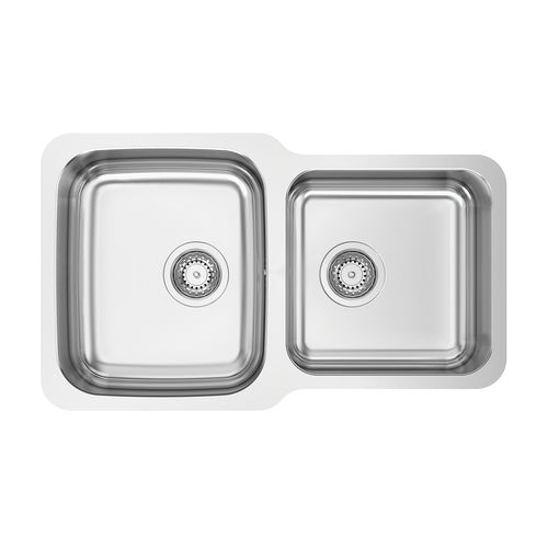Évier 2 bacs - DUO 90R - RODI HOME – kitchen sinks and accessories - sans égouttoir / en acier inoxydable poli / sous plan