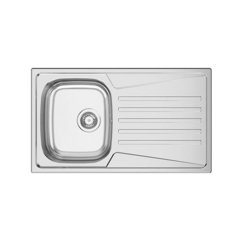 Évier 1 bac - KERAN 86 - RODI HOME – kitchen sinks and accessories - avec égouttoir / en acier inoxydable poli / encastrable