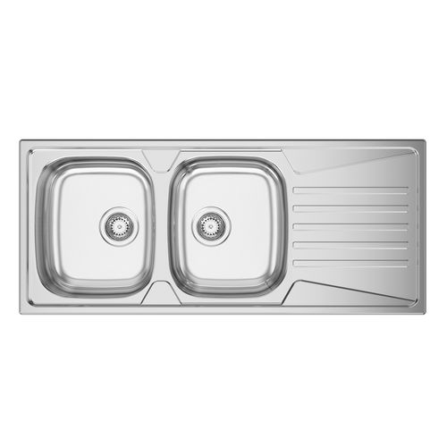 Évier 2 bacs - KERAN 116 - RODI HOME – kitchen sinks and accessories - avec égouttoir / en acier inoxydable poli / encastrable