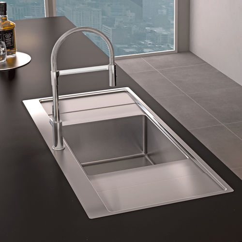 Évier 1 bac - XERON B 50 - RODI HOME – kitchen sinks and accessories - avec égouttoir / en inox brossé / encastrable