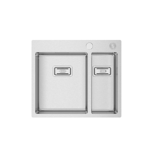 Évier 2 bacs - BOX LUX 56 - RODI HOME – kitchen sinks and accessories - sans égouttoir / en inox brossé / encastrable