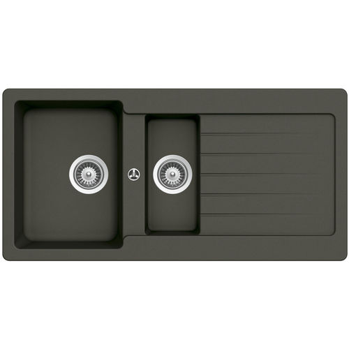 Évier 2 bacs - 100 ASPHALT - RODI HOME – kitchen sinks and accessories - avec égouttoir / en composite / encastrable