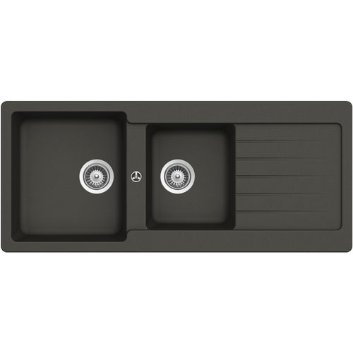 Évier 2 bacs - 116 ASPHALT - RODI HOME – kitchen sinks and accessories - avec égouttoir / en composite / encastrable