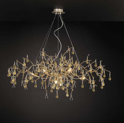 Lustre classique - OVAL S - Serip - en verre / en bronze / 8 ampoules