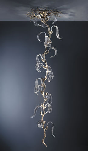 Plafonnier design original - WINGS VERTICAL M - Serip - en verre / en bronze / à LED