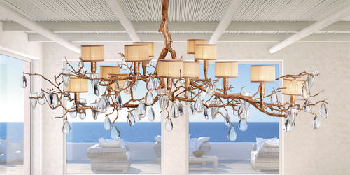 Lustre classique - RAINFALL L - Serip - en cristal / en bronze / en tissu