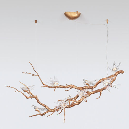 Lustre contemporain - FLOAT LARGE - Serip - en verre / en bronze / 9 ampoules